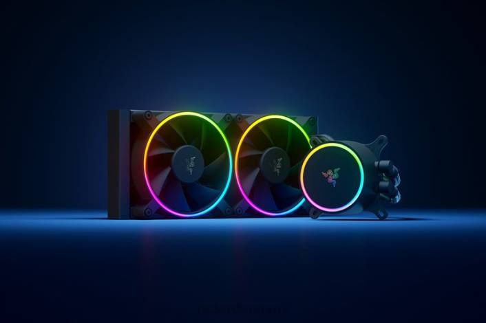 én farve pc komponent 44RF19 hanbo chroma rgb aio væskekøler (argb pumpehætte) Razer