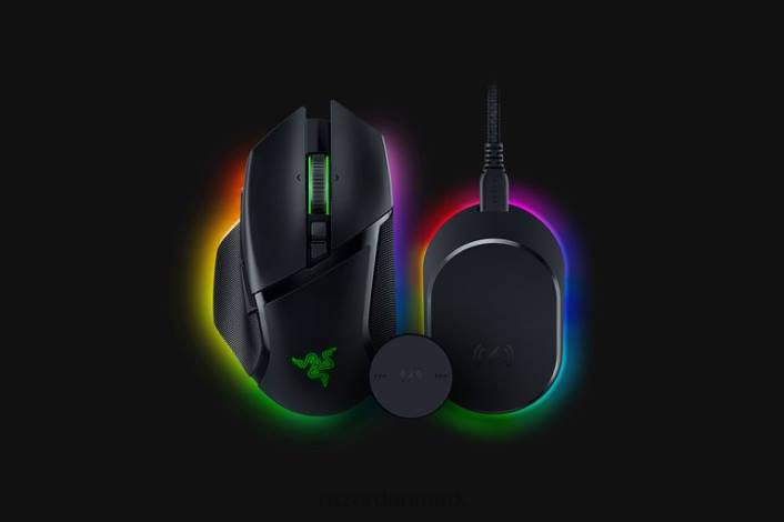 én farve mus 44RF30 basilisk v3 pro + mouse dock pro bundt Razer