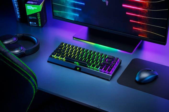 sort tastatur 44RF64 blackwidow v3 mini hyperspeed - phantom edition - gul switch - us Razer