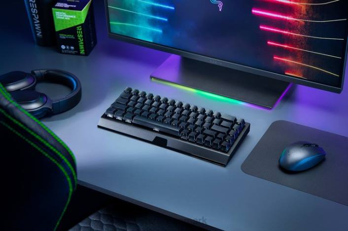 sort tastatur 44RF64 blackwidow v3 mini hyperspeed - phantom edition - gul switch - us Razer