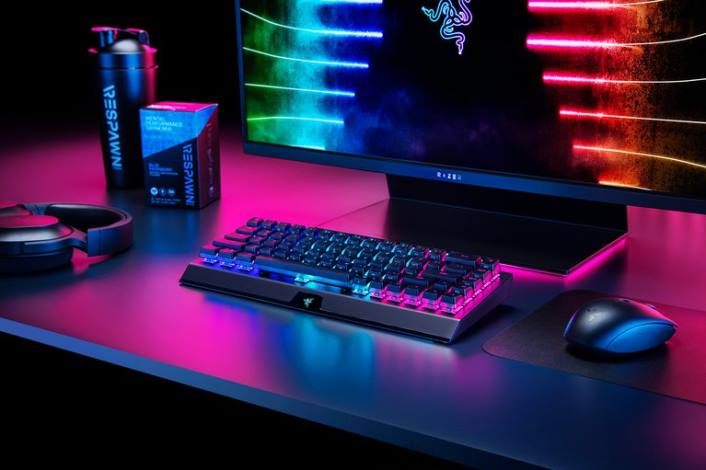 sort tastatur 44RF64 blackwidow v3 mini hyperspeed - phantom edition - gul switch - us Razer