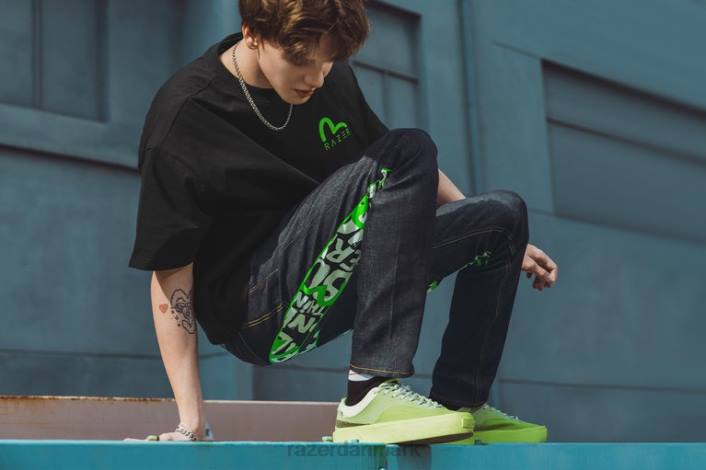 én farve beklædning 44RF192 evisu daicock print med broderi carrot-fit jeans #2017 Razer