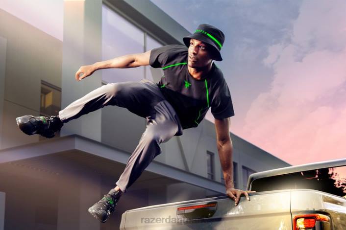 én farve beklædning 44RF194 athleisure - instinkt t-shirt Razer