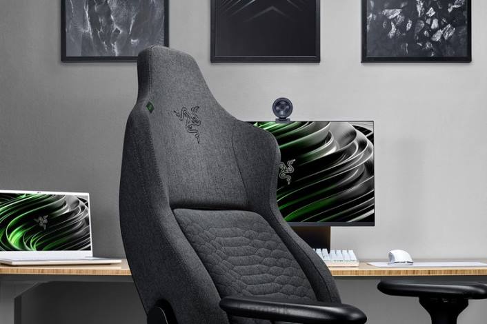 én farve gaming stol 44RF137 iskur - mørkegrå stof Razer