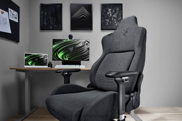 én farve gaming stol 44RF137 iskur - mørkegrå stof Razer